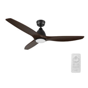 Carro Phoenix 52in 3-Blade Ceiling Fan | Black Sambuca Solid Wood Blades and Integrated LED | Living Room & Bedroom | 14.1 x 52 | Model CFR523K2-L11-BM4-1