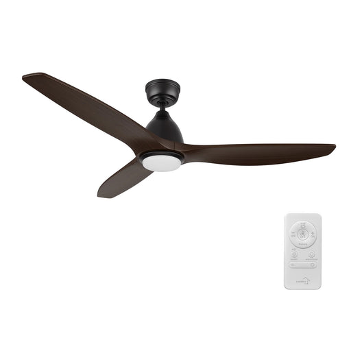 Carro Phoenix 52in 3-Blade Ceiling Fan | Black Sambuca Solid Wood Blades and Integrated LED | Living Room & Bedroom | 14.1 x 52 | Model CFR523K2-L11-BM4-1