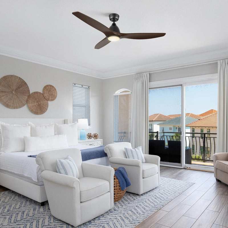 Carro Phoenix 52in 3-Blade Ceiling Fan | Black Sambuca Solid Wood Blades and Integrated LED | Living Room & Bedroom | 14.1 x 52 | Model CFR523K2-L11-BM4-1