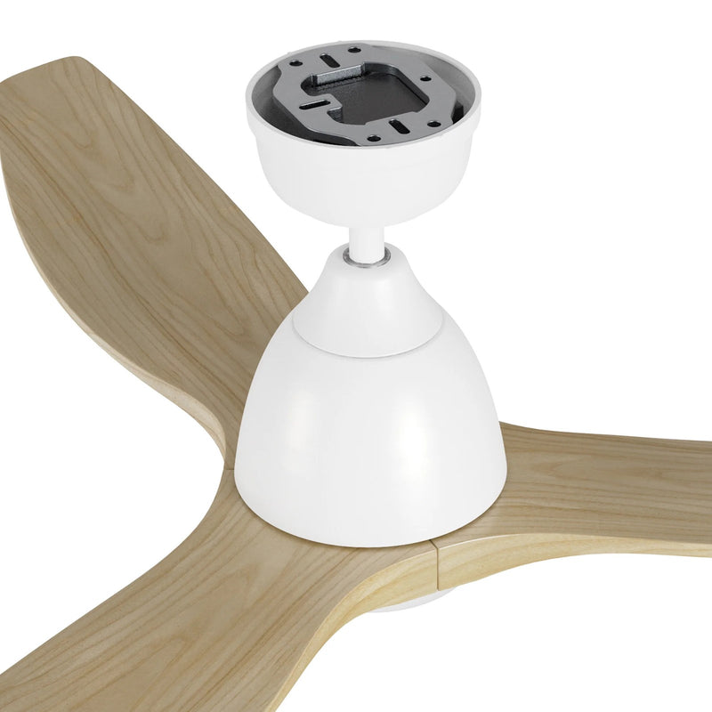 Carro Phoenix 52in 3-Blade Ceiling Fan with Light | Soft Modern White Natural and Solid Wood | Living Room & Bedroom | 52 x 52 | Model CFR523K2-L11-WM5-1