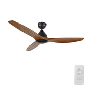 Carro Phoenix 52in 3-Blade Ceiling Fan | Modern Black Antique Walnut and Solid Wood | Living Room & Bedroom | 52 x 52 x 14.1 | Model CFR523K2-N10-BM2-1