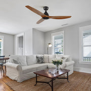 Carro Phoenix 52in 3-Blade Ceiling Fan | Modern Black Antique Walnut and Solid Wood | Living Room & Bedroom | 52 x 52 x 14.1 | Model CFR523K2-N10-BM2-1