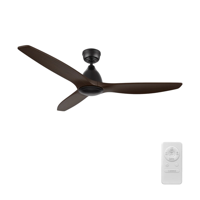 Carro Phoenix 52in 3-Blade Ceiling Fan | Modern Black Sambuca and Solid Wood | Living Room & Bedroom | 52 x 52 x 14.1 in, DC | Model CFR523K2-N10-BM4-1