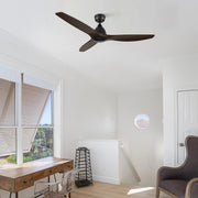 Carro Phoenix 52in 3-Blade Ceiling Fan | Modern Black Sambuca and Solid Wood | Living Room & Bedroom | 52 x 52 x 14.1 in, DC | Model CFR523K2-N10-BM4-1