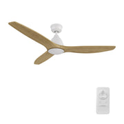 Carro Phoenix 52in 3-Blade Ceiling Fan | Modern White Natural and Solid Wood | Living Room & Bedroom | 52 x 52 x 14.1 in, DC | Model CFR523K2-N10-WM5-1