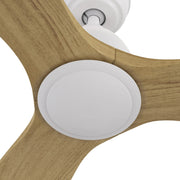 Carro Phoenix 52in 3-Blade Ceiling Fan | Modern White Natural and Solid Wood | Living Room & Bedroom | 52 x 52 x 14.1 in, DC | Model CFR523K2-N10-WM5-1