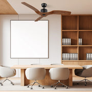 Carro Garnett 52in Ceiling Fan | Black Finish Solid Wood Blades | Indoor Living Room & Bedroom | 52 x 52 x 11.8 in, 10-Speed DC | Model CFR523K5-N10-BM2-1