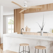 Carro Garnett 52in Ceiling Fan | White Finish Solid Wood Blades | Indoor Living Room & Bedroom | 52 x 52 x 11.8 in, 10-Speed DC | Model CFR523K5-N10-WM5-1