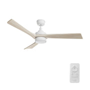 Carro Westbury 52in Ceiling Fan with Light | White Finish Solid Wood Blades | Indoor Living Room & Bedroom | 52 x 52 x 14.6 in | Model CFR523M-L11-WM1-1