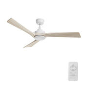 Carro Westbury 52in 3-Blade Ceiling Fan | Modern White Solid Wood Blades | Living Room & Bedroom | 52 x 52 x 12.8 in, DC Motor | Model CFR523M-N10-WM1-1