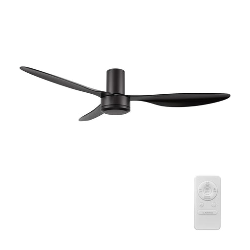 Carro Isola 52in 3-Blade Ceiling Fan | Modern Black ABS Blades | Living Room & Bedroom | 52 x 52 x 10 in, Flush Mount, Remote | Model CFR523N4-N10-B2-1-FM