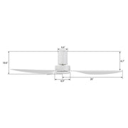 Carro Isola 52in 3-Blade Ceiling Fan | Modern White ABS Blades | Living Room & Bedroom | 52 x 52 x 10 in, Flush Mount, Remote | Model CFR523N4-N10-W1-1-FM