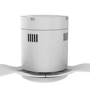 Carro Skara 52in 3-Blade Flush Ceiling Fan | Modern White Glass Fiber Blades | Living Room & Bedroom | 52 x 52 x 8.9 in | Model CFR523P-N10-W1-1-FM