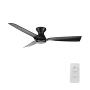Carro Dalby 52in 3-Blade Ceiling Fan | Modern Black PP+Glass Fiber Blades | Living Room & Bedroom | 52 x 52 x 9.5 in, Flush | Model CFR523P1-N20-B2-1-FM