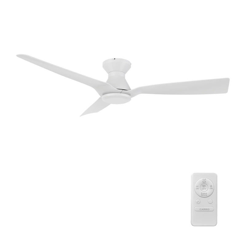Carro Dalby 52in 3-Blade Ceiling Fan | Modern White Plywood Blades | Living Room & Bedroom | 52 x 52 x 9.5 in | Model CFR523P1-N20-W1-1-FM