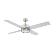Carro Santana 52in 4-Blade Ceiling Fan | Brushed Nickel Plywood Blades and Brushed Nickel Finish | Living Room & Bedroom | 52 x | Model CFR524E5-L12-SJ-1