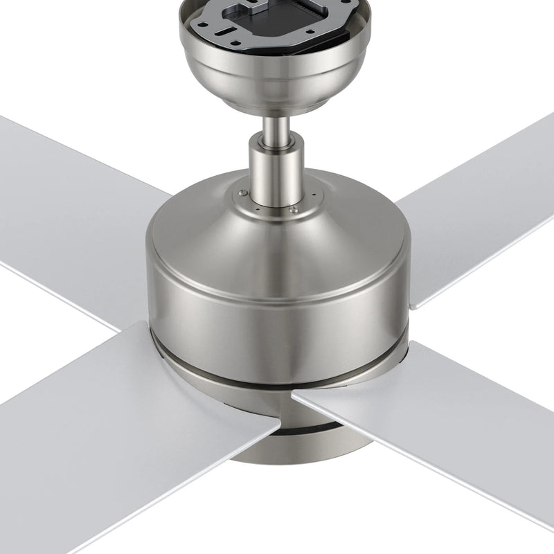 Carro Santana 52in 4-Blade Ceiling Fan | Brushed Nickel Plywood Blades and Brushed Nickel Finish | Living Room & Bedroom | 52 x | Model CFR524E5-L12-SJ-1