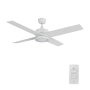 Carro Santana 52in 4-Blade Ceiling Fan | White Plywood Blades and Integrated LED | Living Room & Bedroom | 52 x 52 x 15.1 in | Model CFR524E5-L12-W1-1