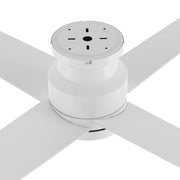 Carro Santana 52in 4-Blade Flush Ceiling Fan | White Plywood Blades and Integrated LED | Low Ceilings & Bedrooms | 52 x 52 x | Model CFR524E5-L12-W1-1-FM