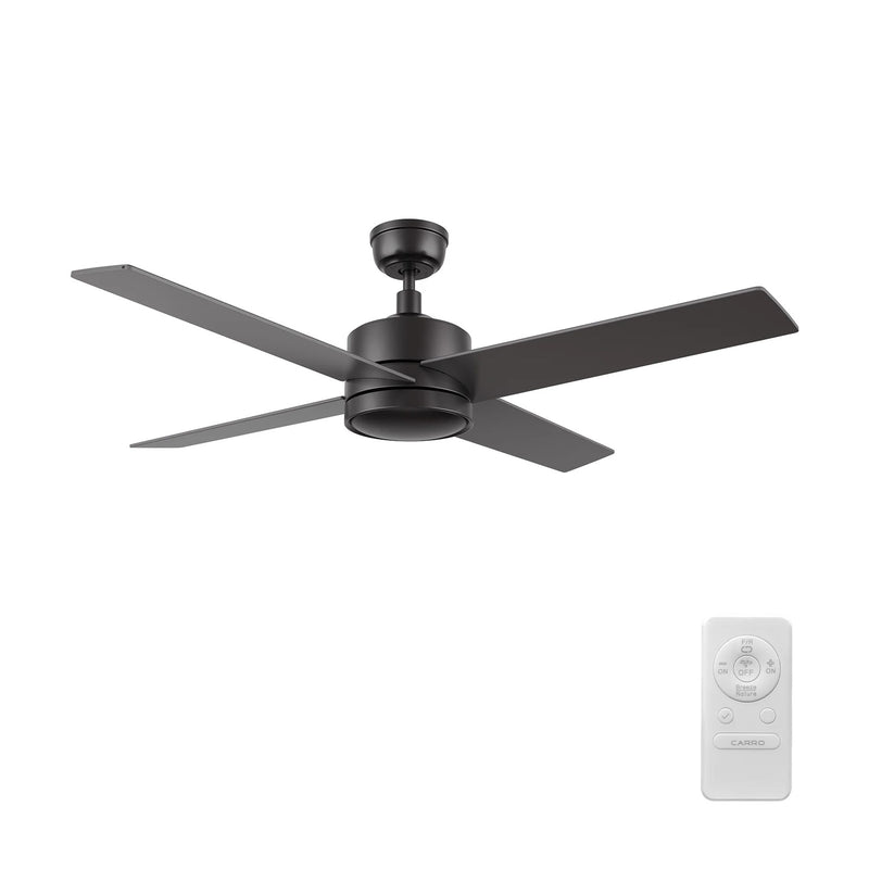 Carro Santana 52in 4-Blade Ceiling Fan | Black Plywood Blades and Wall Control | Living Room & Bedroom | 52 x 52 x 15.1 in | Model CFR524E5-N10-B2-1