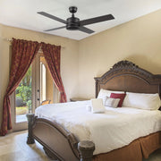 Carro Santana 52in 4-Blade Ceiling Fan | Black Plywood Blades and Wall Control | Living Room & Bedroom | 52 x 52 x 15.1 in | Model CFR524E5-N10-B2-1