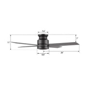 Carro Santana 52in 4-Blade Flush Ceiling Fan | Black Plywood Blades and Remote | Low Ceilings & Bedrooms | 52 x 52 x 11 in | Model CFR524E5-N10-B2-1-FM