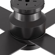Carro Santana 52in 4-Blade Flush Ceiling Fan | Black Plywood Blades and Remote | Low Ceilings & Bedrooms | 52 x 52 x 11 in | Model CFR524E5-N10-B2-1-FM