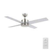 Carro Santana 52in 4-Blade Ceiling Fan | Brushed Nickel Plywood Blades | Living Room & Bedroom | 52 x 52 x 15 in | Model CFR524E5-N10-SJ-1