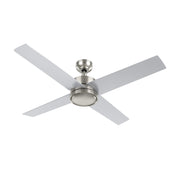 Carro Santana 52in 4-Blade Ceiling Fan | Brushed Nickel Plywood Blades | Living Room & Bedroom | 52 x 52 x 15 in | Model CFR524E5-N10-SJ-1