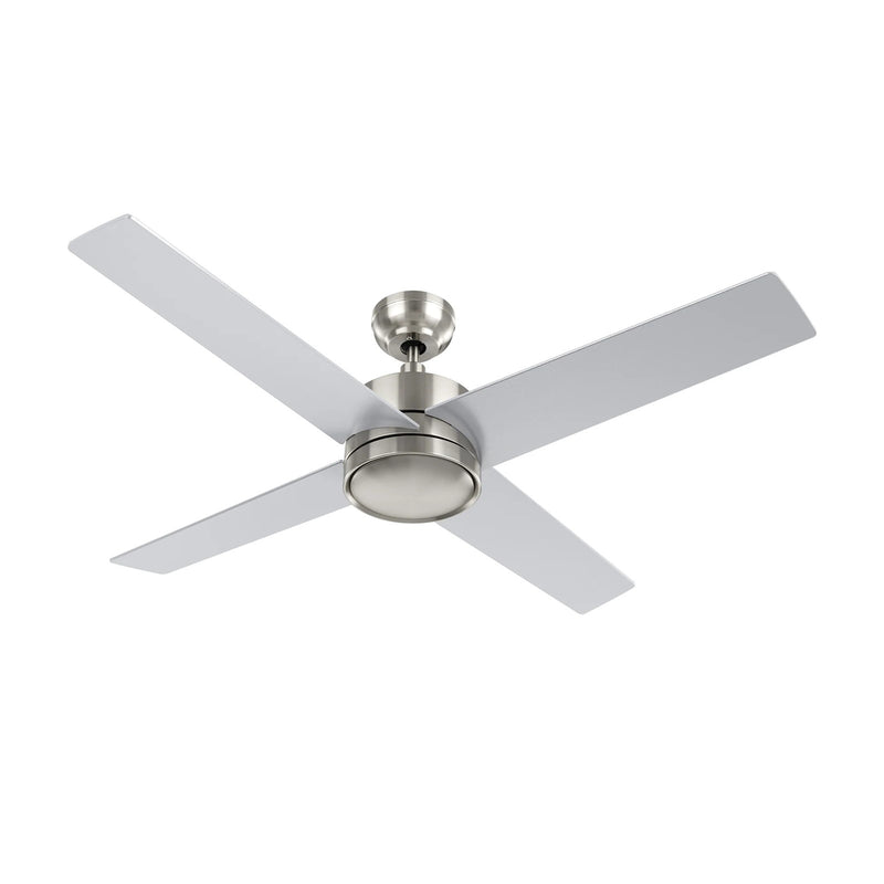 Carro Santana 52in 4-Blade Ceiling Fan | Brushed Nickel Plywood Blades | Living Room & Bedroom | 52 x 52 x 15 in | Model CFR524E5-N10-SJ-1
