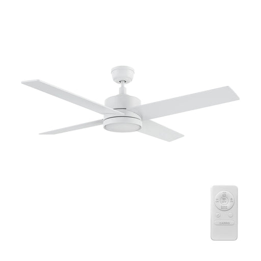 Carro Santana 52in 4-Blade Ceiling Fan | White Plywood Blades | Living Room & Bedroom | 52 x 52 x 15 in | Model CFR524E5-N10-W1-1