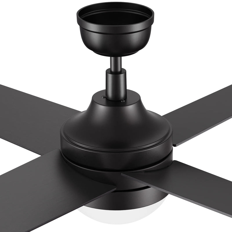Carro Kimball 52in 4-Blade Ceiling Fan | Black Plywood Blades and Black Finish | Living Room & Bedroom | 52 x 52 x 16.9 in | Model CFR524E6-L12-B2-1