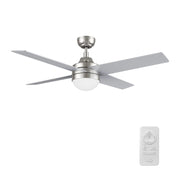 Carro Kimball 52in 4-Blade Ceiling Fan | Brushed Nickel Plywood Blades and Brushed Nickel Finish | Living Room & Bedroom | 52 x | Model CFR524E6-L12-SJ-1