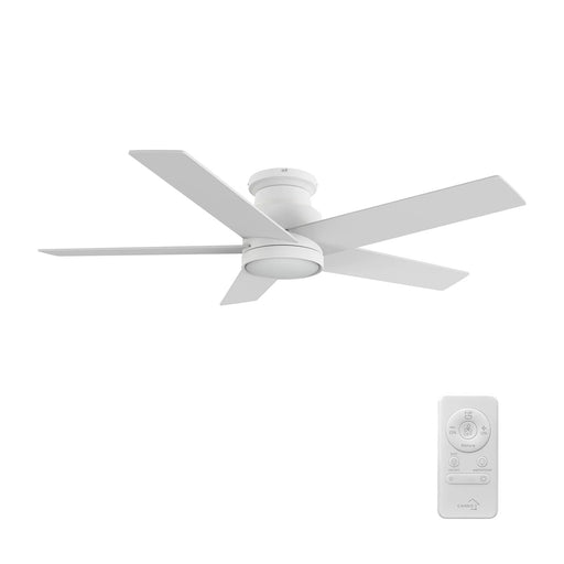 Carro Santana 52in 5-Blade Flush Ceiling Fan | White Plywood Blades with Integrated LED | Living Room & Bedroom | 52 x 52 x | Model CFR525E5-L11-W1-1-FM