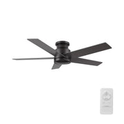 Carro Santana 52in 5-Blade Flush Ceiling Fan | Modern Black Plywood | Living Room & Bedroom | 52 x 52 x 11 in | Model CFR525E5-N10-B2-1-FM