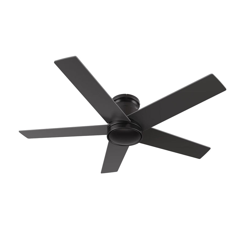 Carro Santana 52in 5-Blade Flush Ceiling Fan | Modern Black Plywood | Living Room & Bedroom | 52 x 52 x 11 in | Model CFR525E5-N10-B2-1-FM