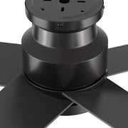 Carro Santana 52in 5-Blade Flush Ceiling Fan | Modern Black Plywood | Living Room & Bedroom | 52 x 52 x 11 in | Model CFR525E5-N10-B2-1-FM