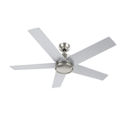 Carro Santana 52in 5-Blade Ceiling Fan | Modern Brushed Nickel Plywood | Living Room & Bedroom | 52 x 52 x 15 in | Model CFR525E5-N10-SJ-1