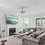 Carro Santana 52in 5-Blade Ceiling Fan | Modern Brushed Nickel Plywood | Living Room & Bedroom | 52 x 52 x 15 in | Model CFR525E5-N10-SJ-1