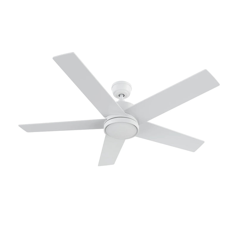 Carro Santana 52in 5-Blade Ceiling Fan | Modern White Plywood | Living Room & Bedroom | 52 x 52 x 15 in | Model CFR525E5-N10-W1-1