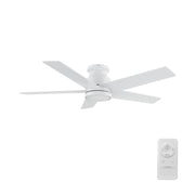 Carro Santana 52in Flush Mount Ceiling Fan | White Plywood Blades | Living Room & Bedroom | 52 x 52 x 11 in | Model CFR525E5-N10-W1-1-FM