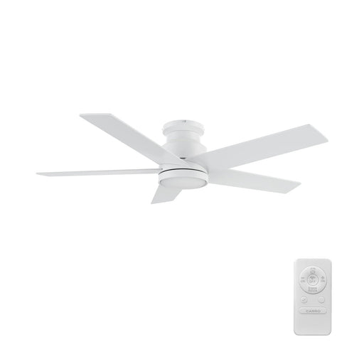 Carro Santana 52in Flush Mount Ceiling Fan | White Plywood Blades | Living Room & Bedroom | 52 x 52 x 11 in | Model CFR525E5-N10-W1-1-FM