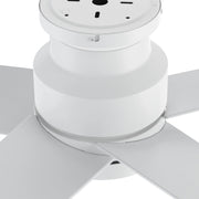 Carro Santana 52in Flush Mount Ceiling Fan | White Plywood Blades | Living Room & Bedroom | 52 x 52 x 11 in | Model CFR525E5-N10-W1-1-FM