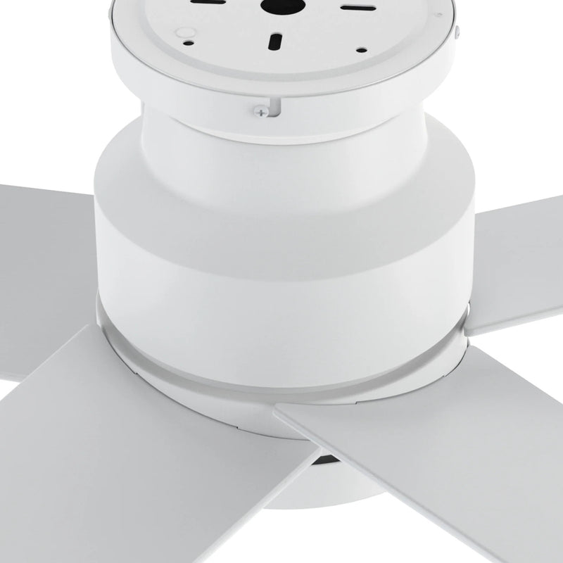 Carro Santana 52in Flush Mount Ceiling Fan | White Plywood Blades | Living Room & Bedroom | 52 x 52 x 11 in | Model CFR525E5-N10-W1-1-FM