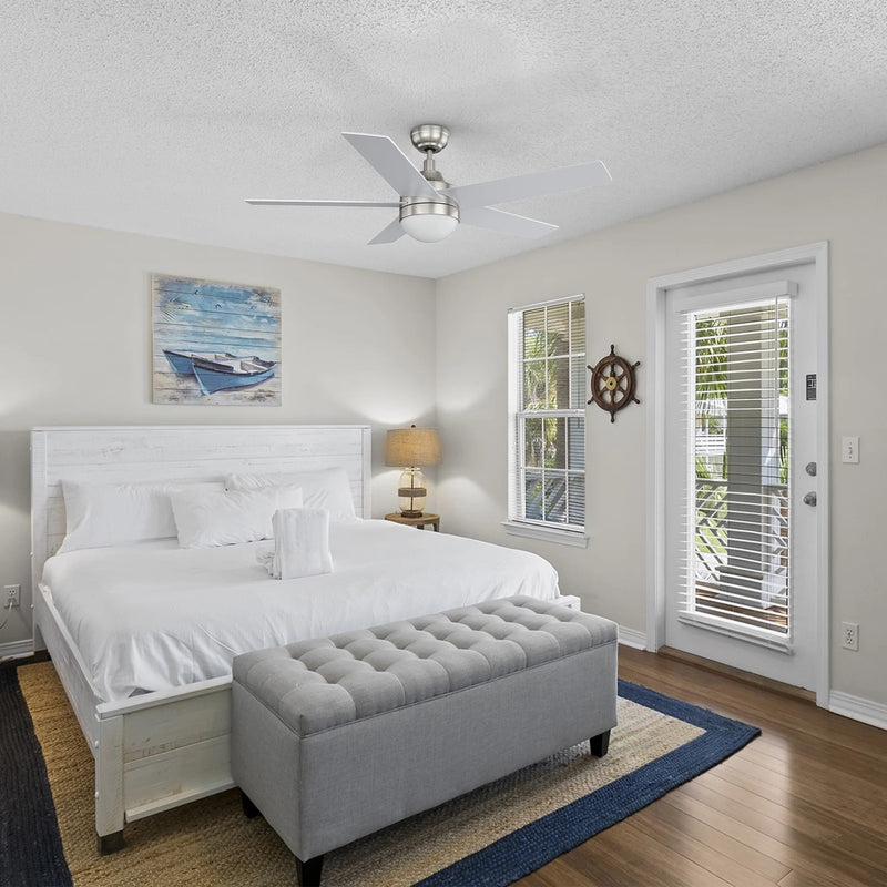 Carro Kimball 52in Ceiling Fan | Brushed Nickel Plywood Blades with Integrated LED | Living Room & Bedroom | 52 x 52 x 16.9 in | Model CFR525E6-L11-SJ-1
