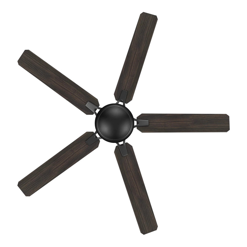 Carro Dunkirk 52in 5-Blade Flush Ceiling Fan | Modern Black Barnwood and Plywood | Large Living Room & Bedroom | 52 x 52 x | Model CFR525J-N10-BG-1-FM