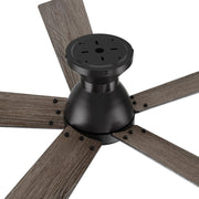 Carro Lurgan 52in 5-Blade Flush Ceiling Fan | Modern Black and Plywood | Large Living Room & Bedroom | 52 x 52 x 10.8 in | Model CFR525J1-N10-BG-1-FM