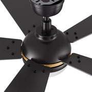 Carro Zelda 52in 5-Blade Ceiling Fan | Soft Modern Black Gold and Plywood | Living Room & Great Room | 52 x 52 x 15.3 in, 4000K | Model CFR525Q4-L11-B2-1G