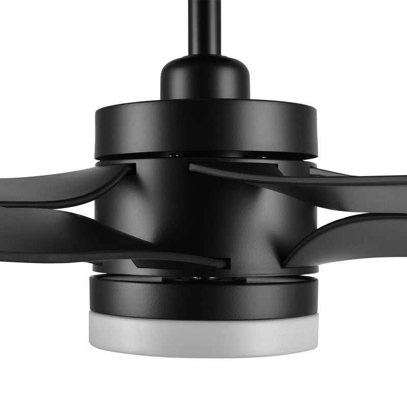 Carro Onyx 52in 5-Blade Ceiling Fan | Modern Black and High-Quality ABS | Living Room & Bedroom | 52 x 52 x 15.3 in, 4000K LED | Model CFR525T2-L11-B2-1
