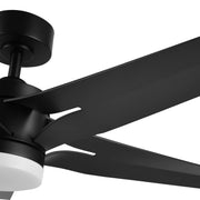 Carro Onyx 52in 5-Blade Ceiling Fan | Modern Black and High-Quality ABS | Living Room & Bedroom | 52 x 52 x 15.3 in, 4000K LED | Model CFR525T2-L11-B2-1